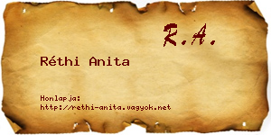 Réthi Anita névjegykártya